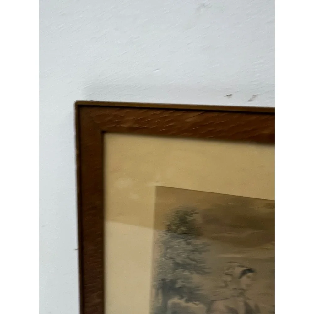 Vintage Wood Hammered Frame FITS 9x11 Victorian Fashion Plate Art Glass Decor